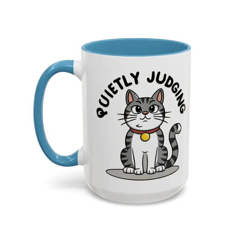 Colorful Cat Judging Ceramic Mug for Sassy Mornings