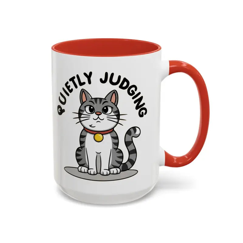 Colorful Cat Judging Ceramic Mug for Sassy Mornings