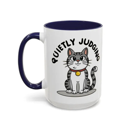 Colorful Cat Judging Ceramic Mug for Sassy Mornings