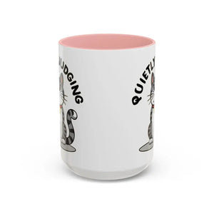 Cat Quietly Judging Accent Coffee Mug - Ceramic - Dipaliz - Mugs