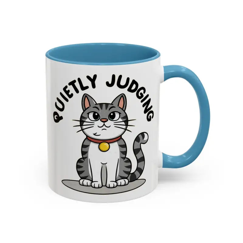 Colorful Cat Judging Ceramic Mug for Sassy Mornings