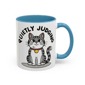 Cat Quietly Judging Accent Coffee Mug - Ceramic - Dipaliz - Mugs