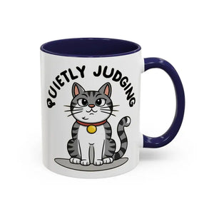 Cat Quietly Judging Accent Coffee Mug - Ceramic - Dipaliz - Mugs