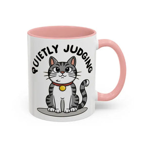 Cat Quietly Judging Accent Coffee Mug - Ceramic - Dipaliz - Mugs