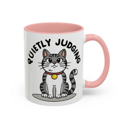 Colorful Cat Judging Ceramic Mug for Sassy Mornings