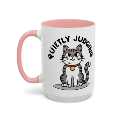 Colorful Cat Judging Ceramic Mug for Sassy Mornings