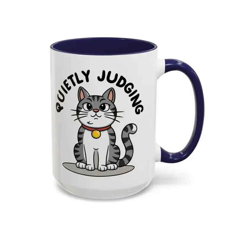 Colorful Cat Judging Ceramic Mug for Sassy Mornings