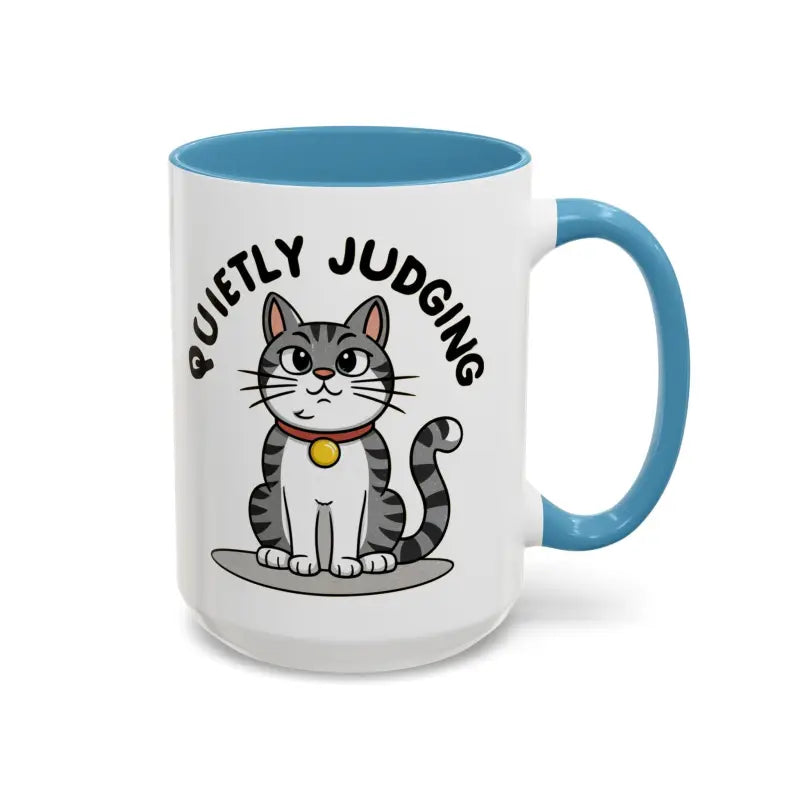 Colorful Cat Judging Ceramic Mug for Sassy Mornings