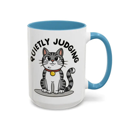 Colorful Cat Judging Ceramic Mug for Sassy Mornings