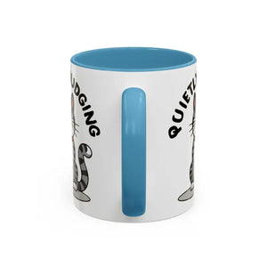 Cat Quietly Judging Accent Coffee Mug - Ceramic - Dipaliz - Mugs