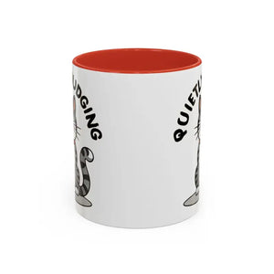 Cat Quietly Judging Accent Coffee Mug - Ceramic - Dipaliz - Mugs