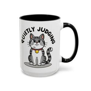 Cat Quietly Judging Accent Coffee Mug - Ceramic - Dipaliz - Mugs