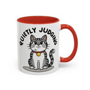 Cat Quietly Judging Accent Coffee Mug - Ceramic - Dipaliz - Mugs