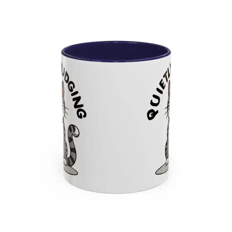 Colorful Cat Judging Ceramic Mug for Sassy Mornings