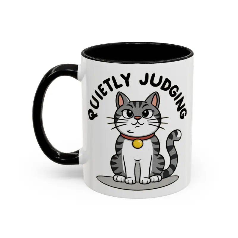 Colorful Cat Judging Ceramic Mug for Sassy Mornings