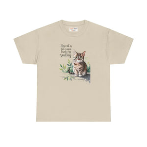 Smiling Cat Lovers Heavy Cotton Tee - Unisex Design - Dipaliz - T-shirts