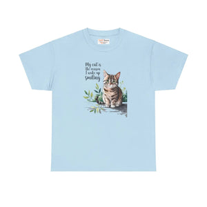 Smiling Cat Lovers Heavy Cotton Tee - Unisex Design - Dipaliz - T-shirts