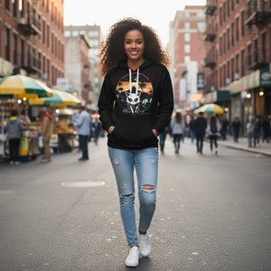 Cat Samurai Hoodie, Retro Japanese All-over Print Pullover - Hoodies