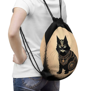 Fierce Cat Samurai Drawstring Bag - Outdoor Fitness - Dipaliz - Handbags