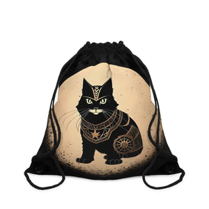 Fierce Cat Samurai Drawstring Bag - Outdoor Fitness - Dipaliz - Handbags
