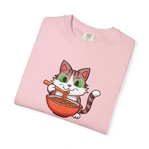 Relaxed Cat Slurping Noodles Tee - Cozy Cotton - Dipaliz - T-shirts