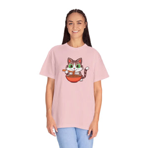 Relaxed Cat Slurping Noodles Tee - Cozy Cotton - Dipaliz - T-shirts