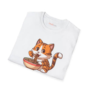Noodle-slurping Cat Tee - Purrrfectly Durable Unisex - Dipaliz - T-shirts