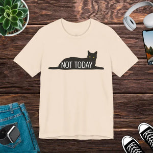 Cat with Text not Today Unisex Jersey Short Sleeve Tee - Soft Cream / s - T-shirt