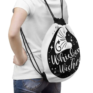 Chic Durable Whisker Wishes Drawstring Bag - Stylish Secure - Dipaliz - one Size - Backpacks