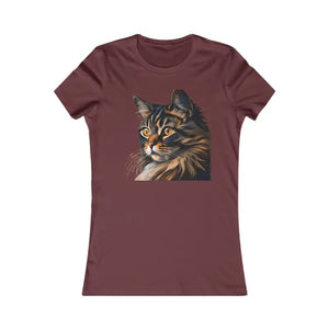 Cat Women’s Tee - Ultra Soft Favorite - Dipaliz - l / Maroon - T-shirts