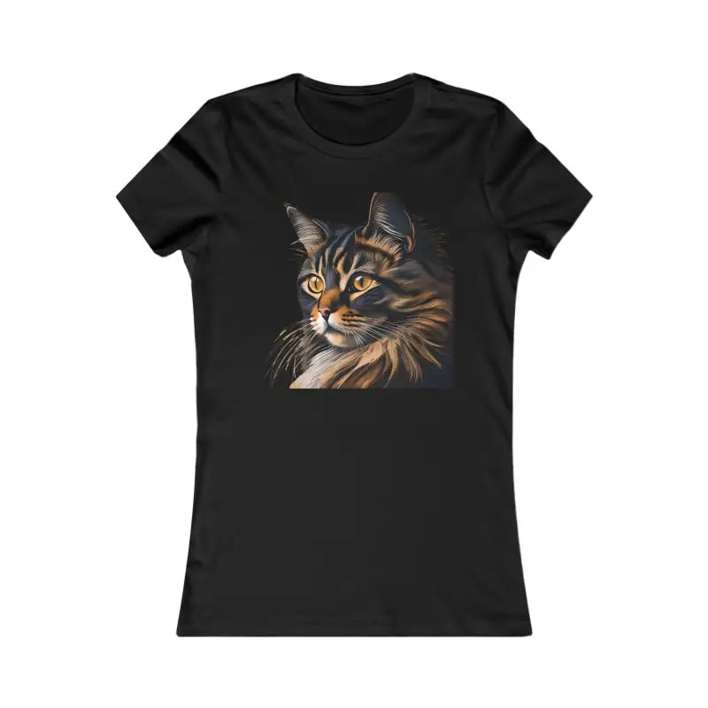 Elevate your Wardrobe with our Comfy Women’s Cat Favorite Tee - s / Black T-shirt