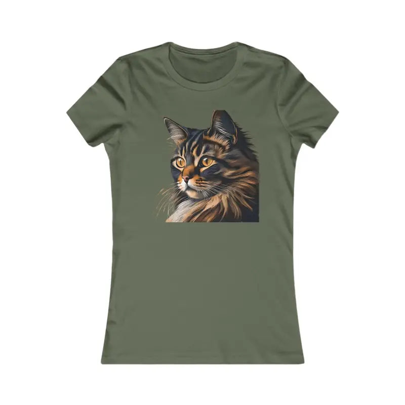 Elevate your Wardrobe with our Comfy Women’s Cat Favorite Tee - s / Military Green T-shirt