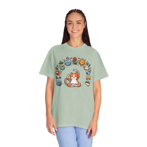 Whimsical Cat Yoga Lovers Unisex Garment-dyed T-shirt - Dipaliz - T-shirts
