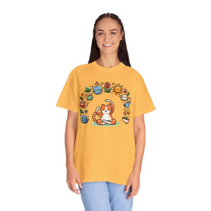 Whimsical Cat Yoga Lovers Unisex Garment-dyed T-shirt - Dipaliz - T-shirts