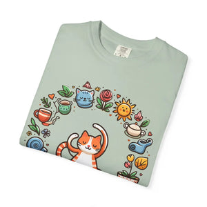 Whimsical Cat Yoga Lovers Unisex Garment-dyed T-shirt - Dipaliz - T-shirts