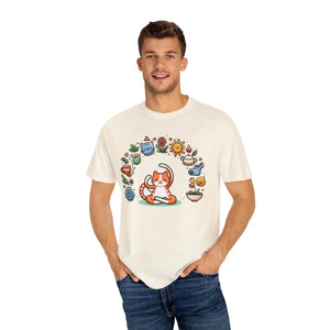 Whimsical Cat Yoga Lovers Unisex Garment-dyed T-shirt - Dipaliz - T-shirts