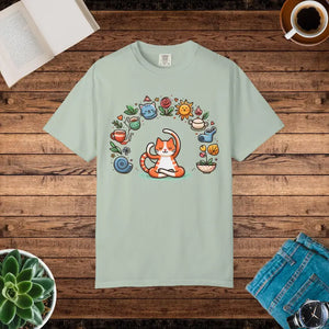 Cat Yoga Lovers Whimsical Pet Tee Unisex Garment-dyed T-shirt Dipaliz - Bay / s - T-shirts