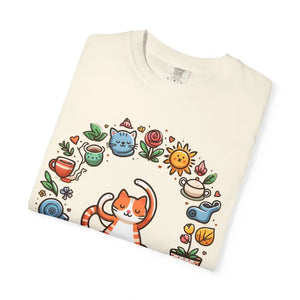 Cat Yoga Lovers Whimsical Pet Tee Unisex Garment-dyed T-shirt Dipaliz - T-shirts