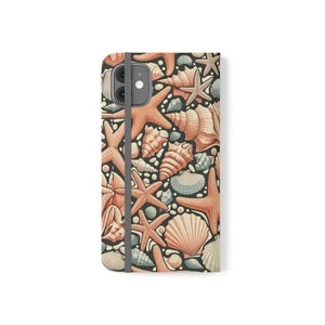 Samsung Galaxy Flip Cases Sea Shells Ocean Wave Design - Dipaliz - Iphone 11 - Mobile Phone