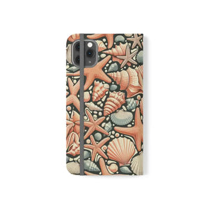 Samsung Galaxy Flip Cases Sea Shells Ocean Wave Design - Dipaliz - Iphone 11 Pro Max - Mobile Phone