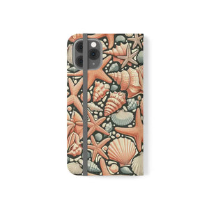 Samsung Galaxy Flip Cases Sea Shells Ocean Wave Design - Dipaliz - Iphone 11 Pro - Mobile Phone