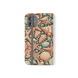 Samsung Galaxy Flip Cases Sea Shells Ocean Wave Design - Dipaliz - Iphone 12 Mini - Mobile Phone