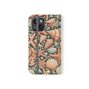 Samsung Galaxy Flip Cases Sea Shells Ocean Wave Design - Dipaliz - Iphone 13 Mini - Mobile Phone