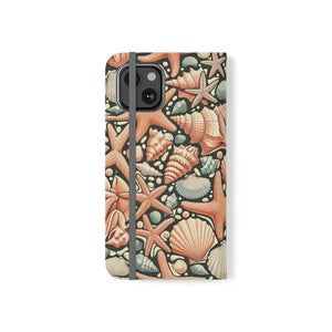 Samsung Galaxy Flip Cases Sea Shells Ocean Wave Design - Dipaliz - Iphone 13 - Mobile Phone