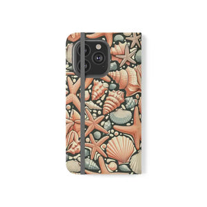 Samsung Galaxy Flip Cases Sea Shells Ocean Wave Design - Dipaliz - Iphone 13 Pro - Mobile Phone