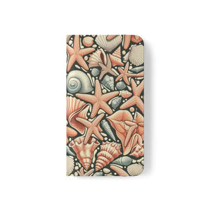 Samsung Galaxy Flip Cases Sea Shells Ocean Wave Design - Dipaliz - Mobile Phone