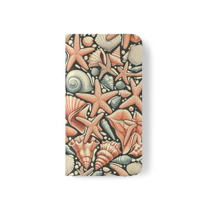 Samsung Galaxy Flip Cases Sea Shells Ocean Wave Design - Dipaliz - Mobile Phone