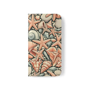 Samsung Galaxy Flip Cases Sea Shells Ocean Wave Design - Dipaliz - Mobile Phone