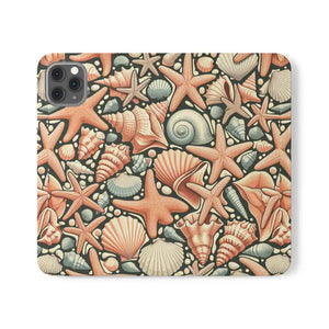 Samsung Galaxy Flip Cases Sea Shells Ocean Wave Design - Dipaliz - Mobile Phone