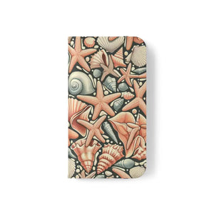 Samsung Galaxy Flip Cases Sea Shells Ocean Wave Design - Dipaliz - Mobile Phone